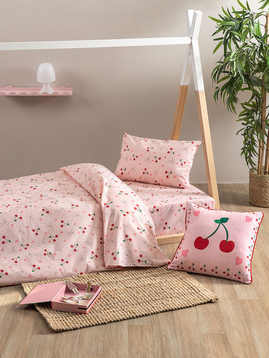 Palamaiki Set Cearceafuri Pentru Copii Single Cu Elastic Mk778 Roz 110x200cm Palamaiki Set Cearceafuri Pentru Copii Single Cu Elastic Mk778 Roz 110x200cm