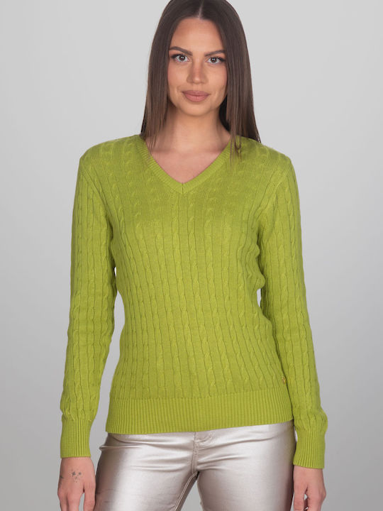 Bluza Damă Cu Decolteu În V Verde Deschis