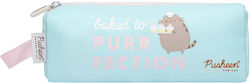Pusheen Pencil Case Zipper Foodie Collection Elegant Cat Print Sky Blue