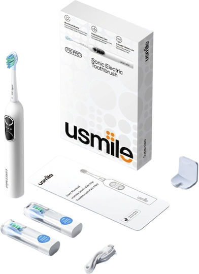 Usmile Wasserflosser mit Drucksensor und Reiseetui Weiß