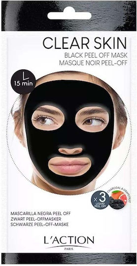 L'action Paris Charcoal Peel-off Face Mask Blackheads Impurities Black