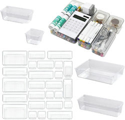 Set 25 Organizers 4 Different Sizes 7.5 15 23 X 7.5/15 X 5 Cm Plastic Transparent