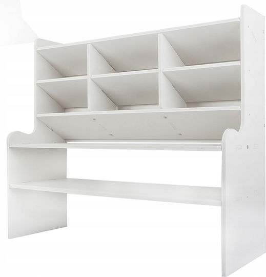 Multifunktionaler Schreibtischorganisator Zola 9 Fächer Kunststoff Gedrückter Schaum 47,5 x 17 x 42 cm Weiße