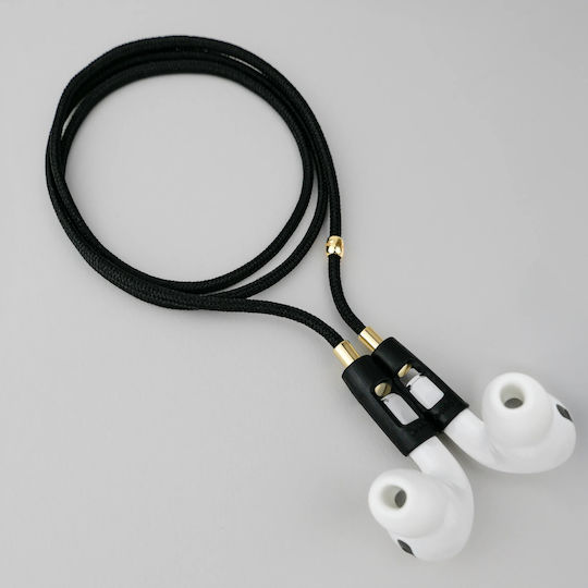 Tapper Strap Anti-Lost Strap σε Μαύρο χρώμα για Apple AirPods 1 / AirPods 2