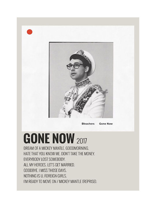 Music Poster Gone Now Bleachers Ms649 21cm X 30cm Brown Wood Frame