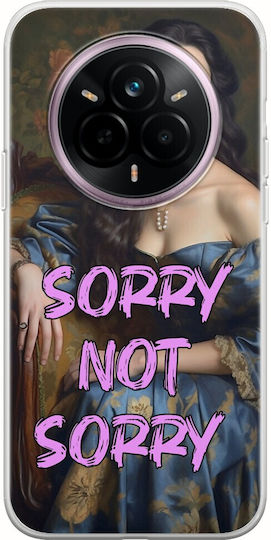 Vintage Lady Sorry Not Sorry Realme 14 Pro+ 5g Гъвкава TPU Прозрачна Силиконова Калъфка