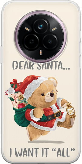 Коледен Дизайн Мече Dear Santa Realme 14 Pro+ 5g Гъвкава TPU Прозрачна Силиконова