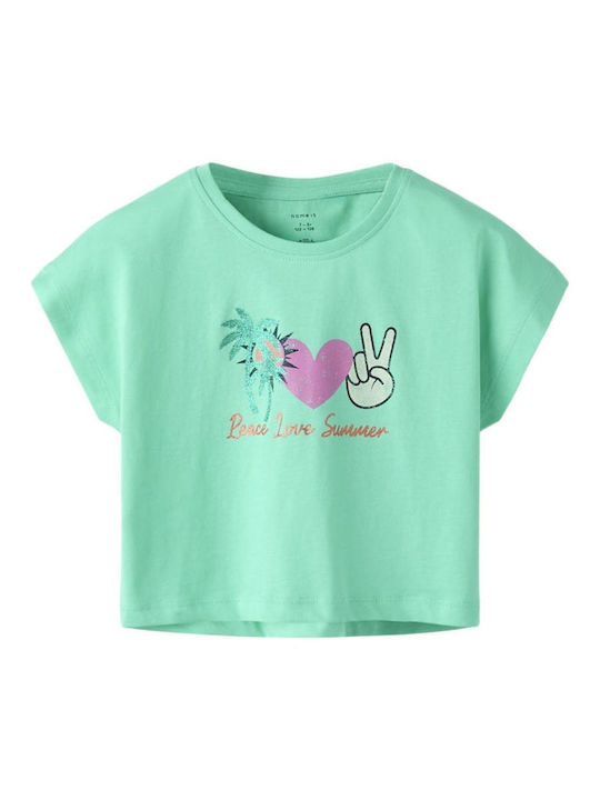 Name It Kids Short-Sleeved Green Blouse Peace L...