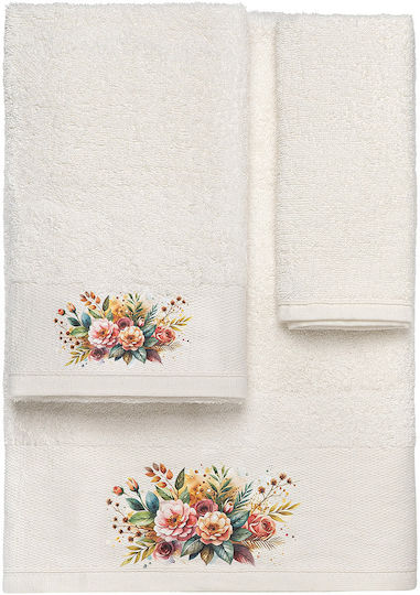 Beauty Home Σετ Πετσέτες Μπάνιου 3τμχ 3551 Εκρού Βάρους 500gr/m²