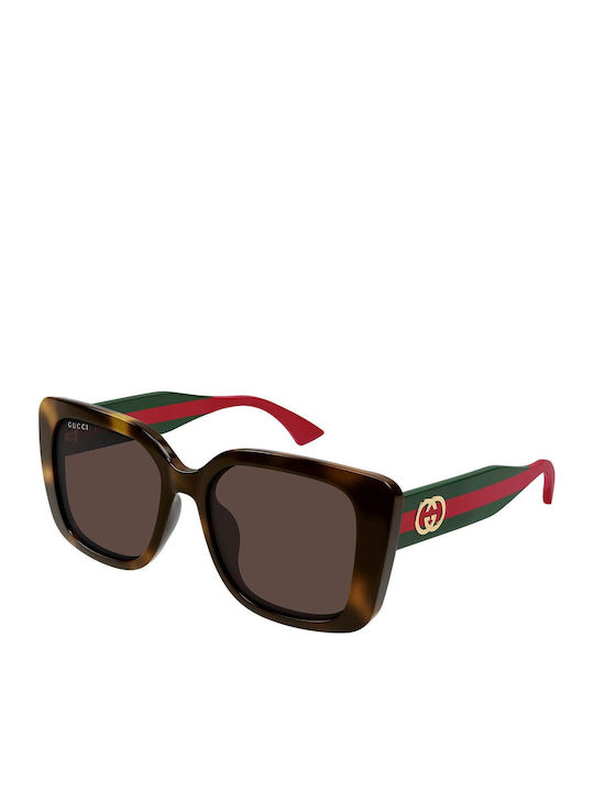 Gucci Unisex Sunglasses with Brown Horn-Rimmed ...