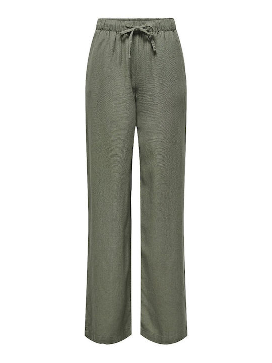 Only Women's Fabric Trousers Olive