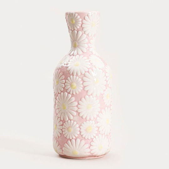 Homla Decorative Ceramic Vase Bloomy White 9.5x9.5xH23.5cm