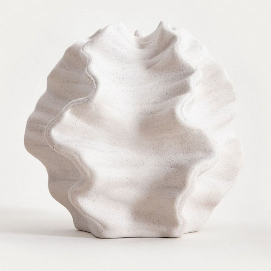 Homla Dekorative Keramikvase Mare Weiß 21x20xY21cm