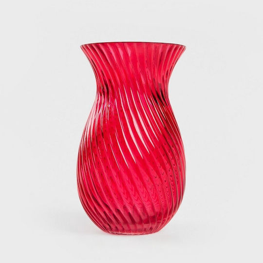 Homla Glass Vase Cherish Red 11.5xH20cm