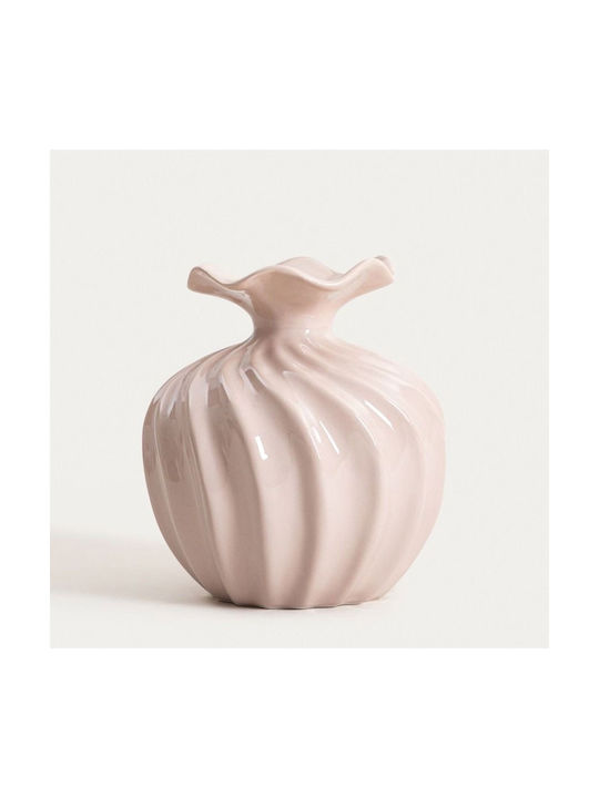 Homla Decorative Ceramic Vase Aurelia Pink 16.5x16.5xH19cm
