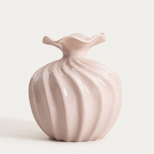 Homla Decorative Ceramic Vase Aurelia Pink 16.5x16.5xH19cm