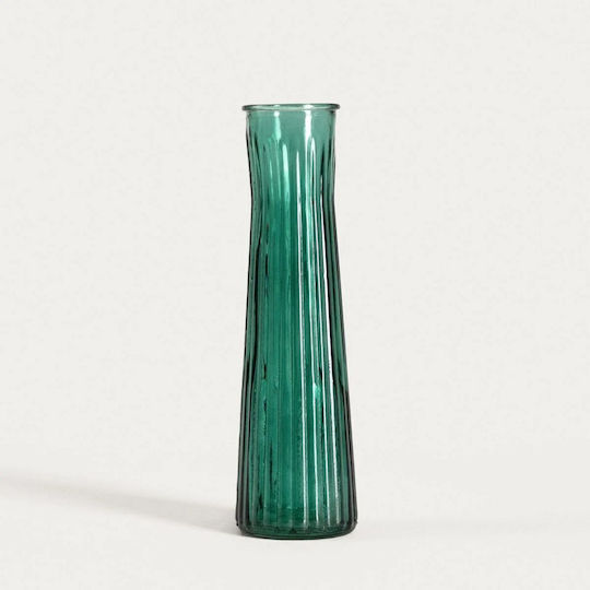 Homla Decorative Glass Vase Amily Green 6.5xH23cm