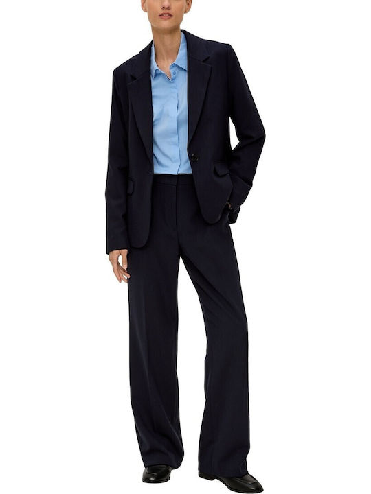 Women's Fabric Trousers Dark Blue