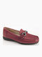 Mocasini De Damă Din Piele În Culoare Burgundy