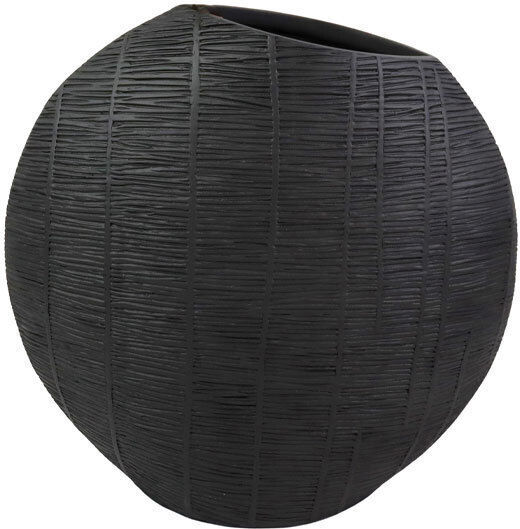 Liberta Vase Polyresin Base Ball Black 35.5x14xH35.5cm