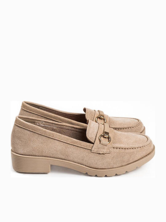 The Shoemart Γυναικεία Loafers σε Μπεζ Χρώμα