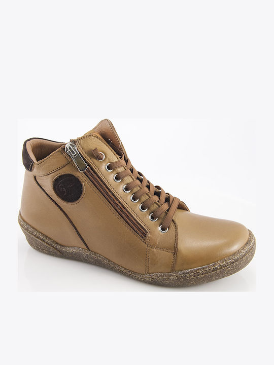 Safe Step Leather Women's Ankle Boots Tabac Brown