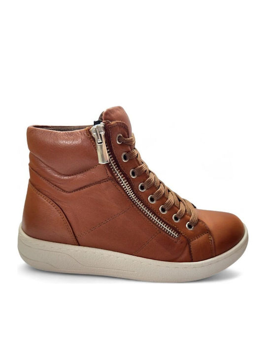 Safe Step Leather Women's Ankle Boots Tabac Brown