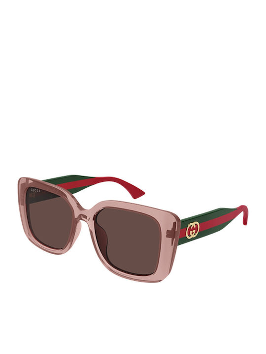Gucci Unisex Sunglasses with Pink Horn-Rimmed F...
