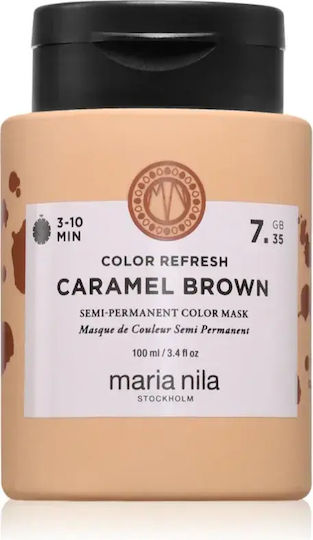 Нежна Подхранваща Маска Без Постоянни Оцветяващи Пигменти Maria Nila Colour Refresh Оттенък Карамелено Кафяво 7.35 Обем Мл 100
