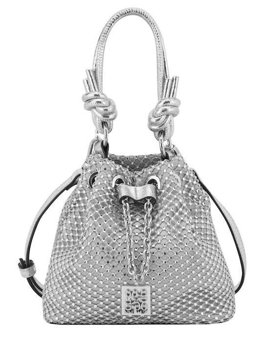 Fabric Women's Handbag Silver