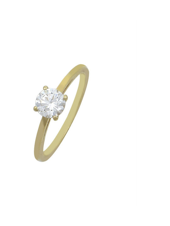 Kontopoulos Single Stone Ring From 14K Gold With Diamond
