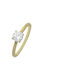 Kontopoulos Single Stone Ring From 14K Gold With Diamond