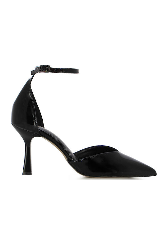 Studio Leather Heels with High Heel Black