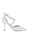 Leder Pumps mit Hohem Absatz Weiß