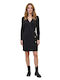 Rochie-Cămașă Mini Wrap-Around Little Negru