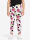 Kinderleggings Sport Lang Weiß/Pink