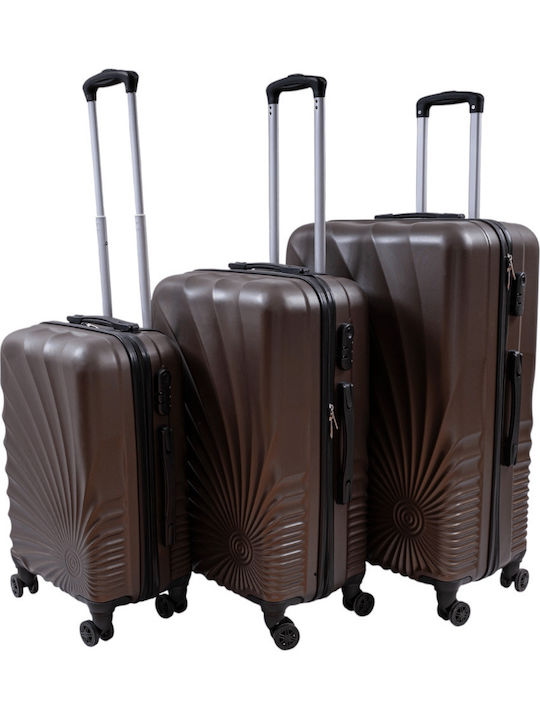 Koffer Hart Braun mit 4 Räder Set 3 Stück