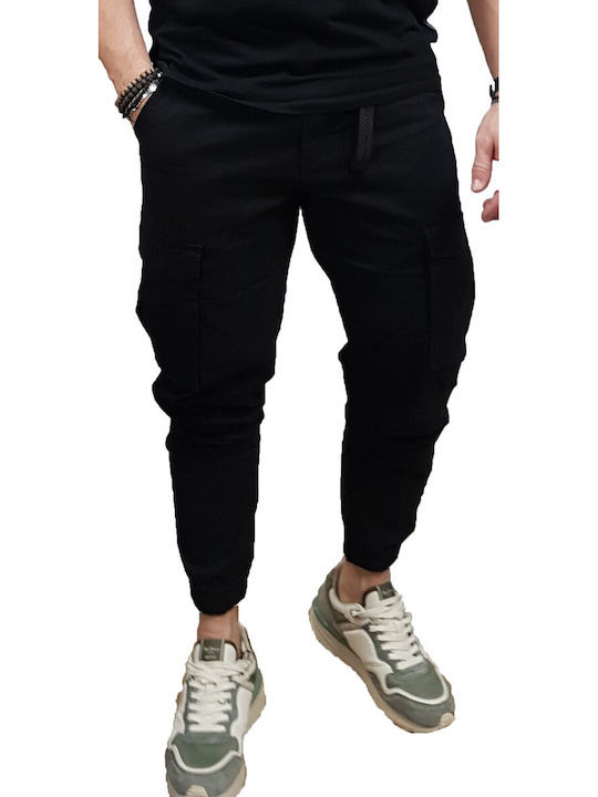 Rebase Elastic Cargo Trousers Black