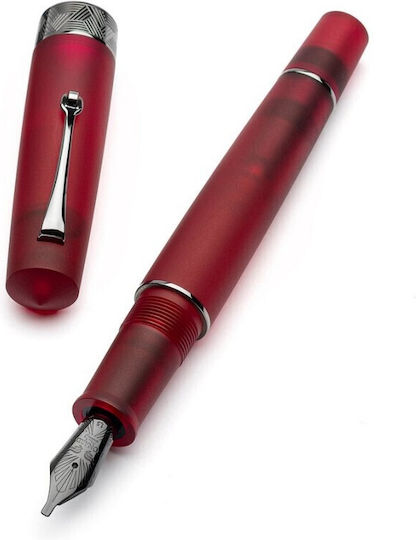 Leonardo Momento Zero Grande Pura Red Ruthenium Fountain Pen 8055829991857 Nibs Fine