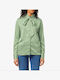 Long Sleeve Women's Satin Shirt Green
