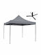 Ankor Zusammenklappbares Gazebo Garten Grau 3x3m