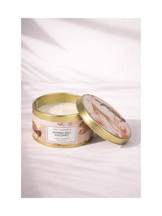 Kaemingk Aromatic Candle in Metal Box with Coconut Perfume 65g