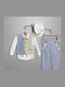 Baptism Suit Boy Light Blue-Beige 3011-3 New Life Nl-26-3011-3