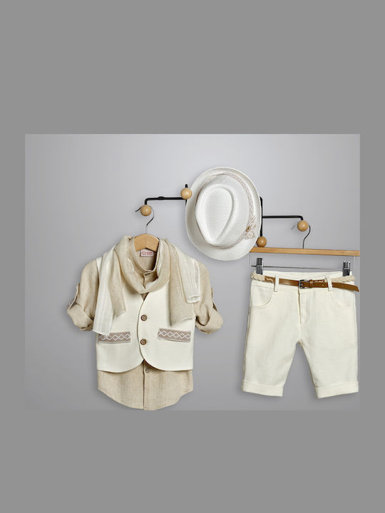 Taufkleidung für Jungen Ecru-Beige 3009-1 New Life Nl-26-3009-1