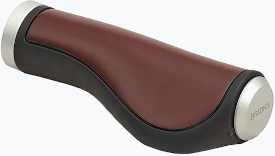 Brooks England Ergonomic Leather Handlebar Grips Brown Size 100/130 Mm