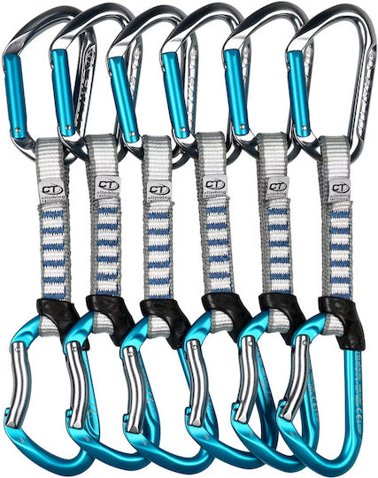 Climbing Technology Skylotec Salto Set Ny 12 Cm 6 Bucăți Quickdraws Titanium Electric Blue