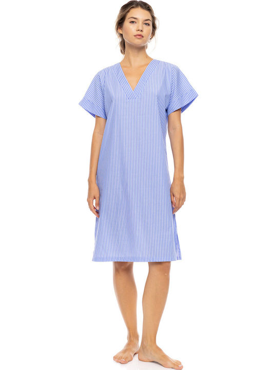 Pink Label Sommerliches Damen-Nachthemd Blue Cloud
