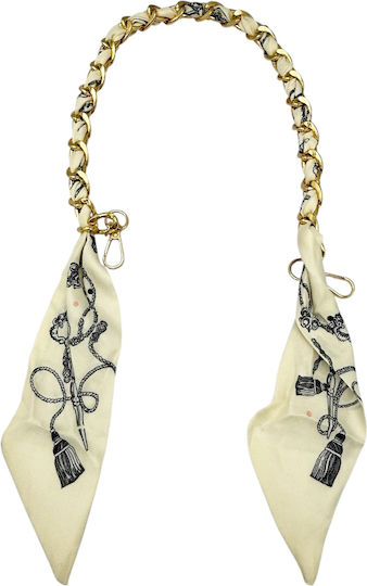 3-2617 Decorative Bag Chain Scarf Savil Ecru