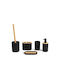 Homla Loreto Bathroom Accessory Set Plastic Black 5 Pieces