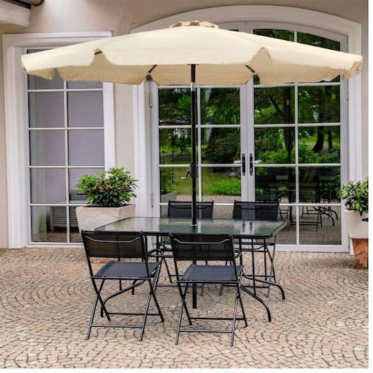 Umbrelă Rotundă Din Aluminiu Bej Φ3m